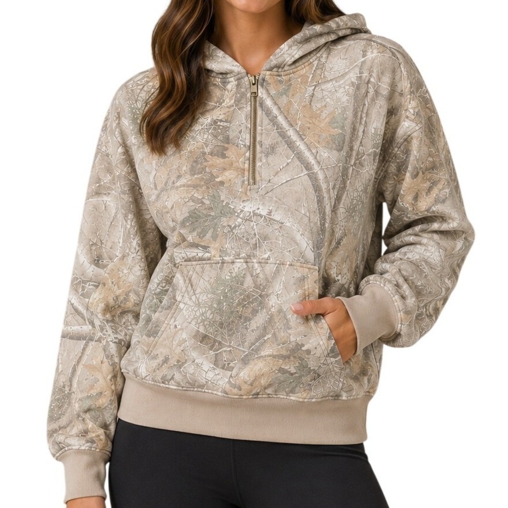 Blakeley Camo Quarter Zip Hoodie Women's L/X